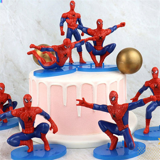 Bakewareind Spiderman Superhero Toy Cake Topper, 7pcs - Bakeware India