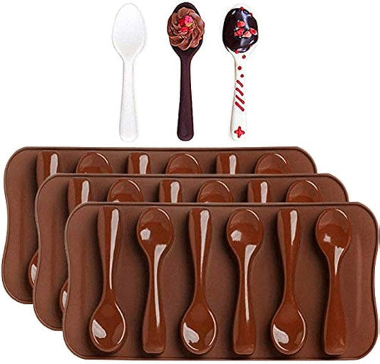 Bakewareind Spoon Cake Silicone Chocolate Mould ,6 Cavity - Bakeware India