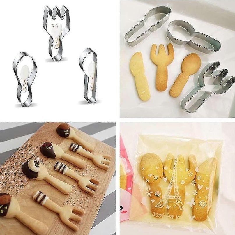 Bakewareind Spoon Fork Knife Cookie Cake Cutter Stainless Steel,3pc - Bakeware India