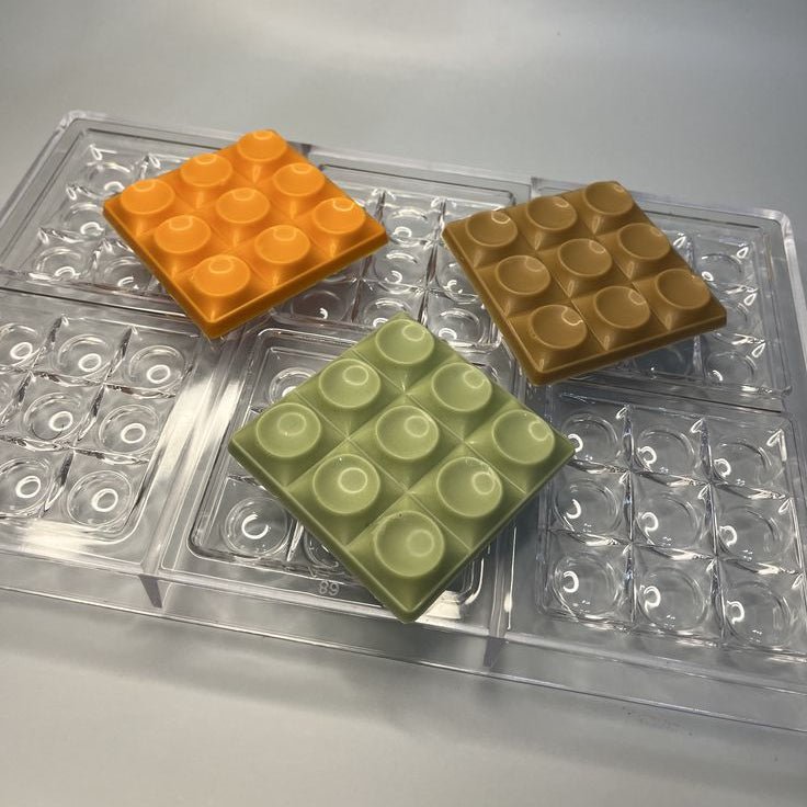Bakewareind Square Bubble Polycarbonate Chocolate Mould,6 Cavity - Bakeware India
