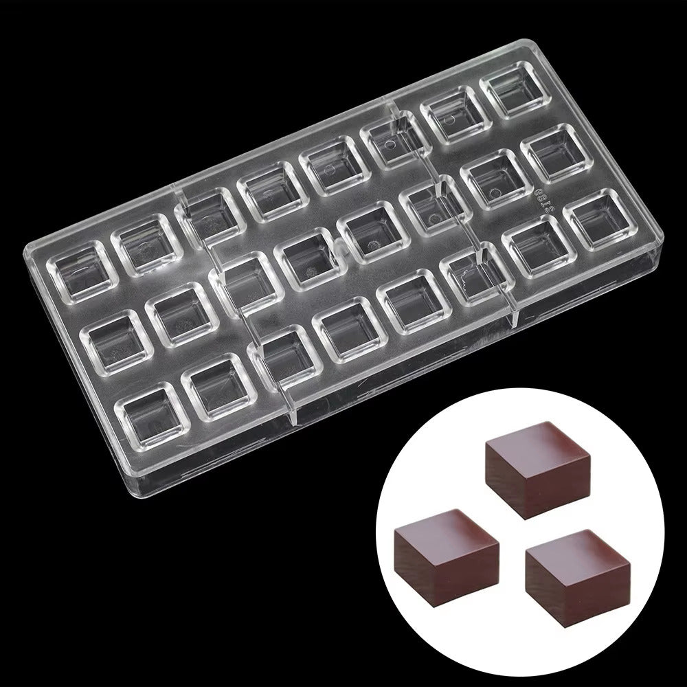 Bakewareind Square Cube Polycarbonate Chocolate Mould - Bakeware India