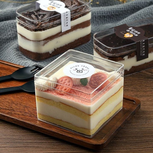 Bakewareind Square Dessert Cake Boxes with Lid 10pc pack - Bakeware India