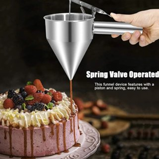 Bakewareind Stainless Steel Chocolate or Wax Pouring Funnel With Stand - Bakeware India