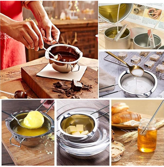 Bakewareind Stainless Steel Melting Pot For Chocolate/ Wax - Bakeware India