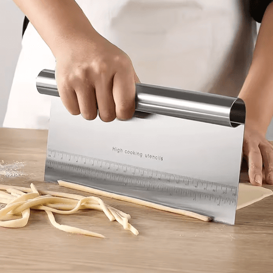 Bakewareind Steel Scrapper Cake Smoother with Height Guide, 8 inch - Bakeware India