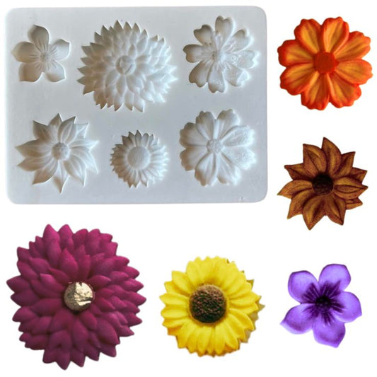 Bakewareind Sunflower Daisy Fondant Chocolate Cake Silicone Mould - Bakeware India