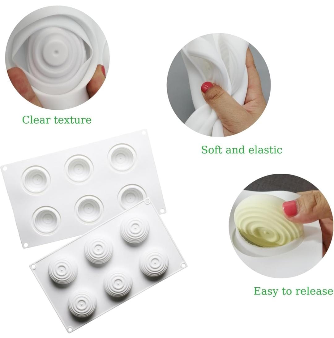 Bakewareind Swirl Round Entremets Silicone Cake Mould - Bakeware India