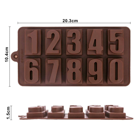 Bakewareind Techout Number Chocolate Silicone Mould - Bakeware India