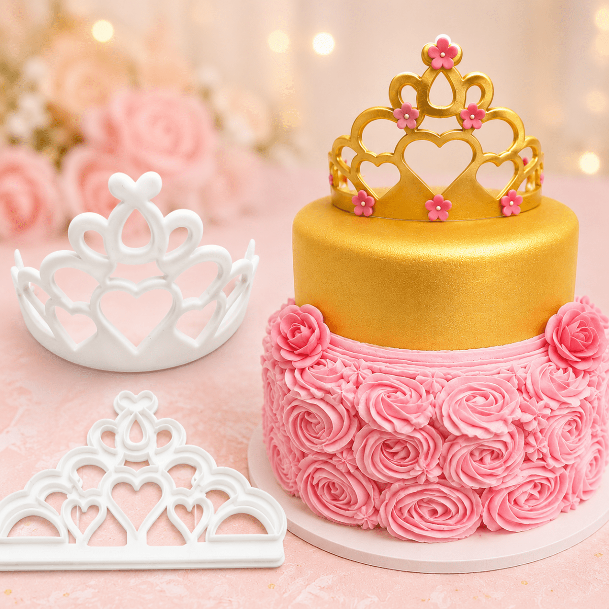 Bakewareind Tiara Cutter Fondant Cookie Cake Set, 2pcs - Bakeware India