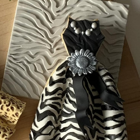 Bakewareind Tiger Stripe Pattern Onlay Texture Silicone Chocolate Fondant Mould - Bakeware India