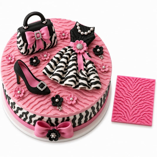 Bakewareind Tiger Stripe Pattern Onlay Texture Silicone Chocolate Fondant Mould - Bakeware India
