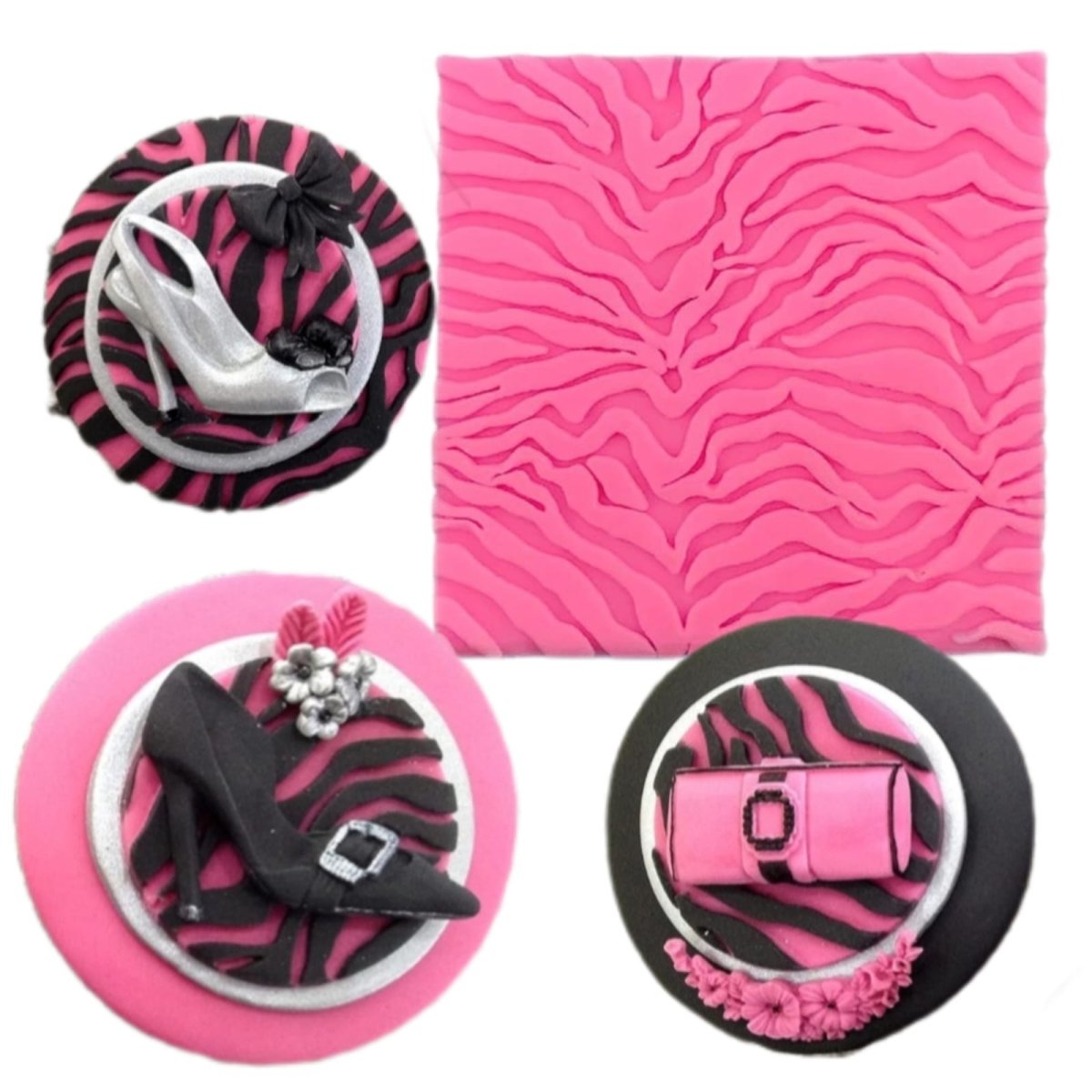 Bakewareind Tiger Stripe Pattern Onlay Texture Silicone Chocolate Fondant Mould - Bakeware India