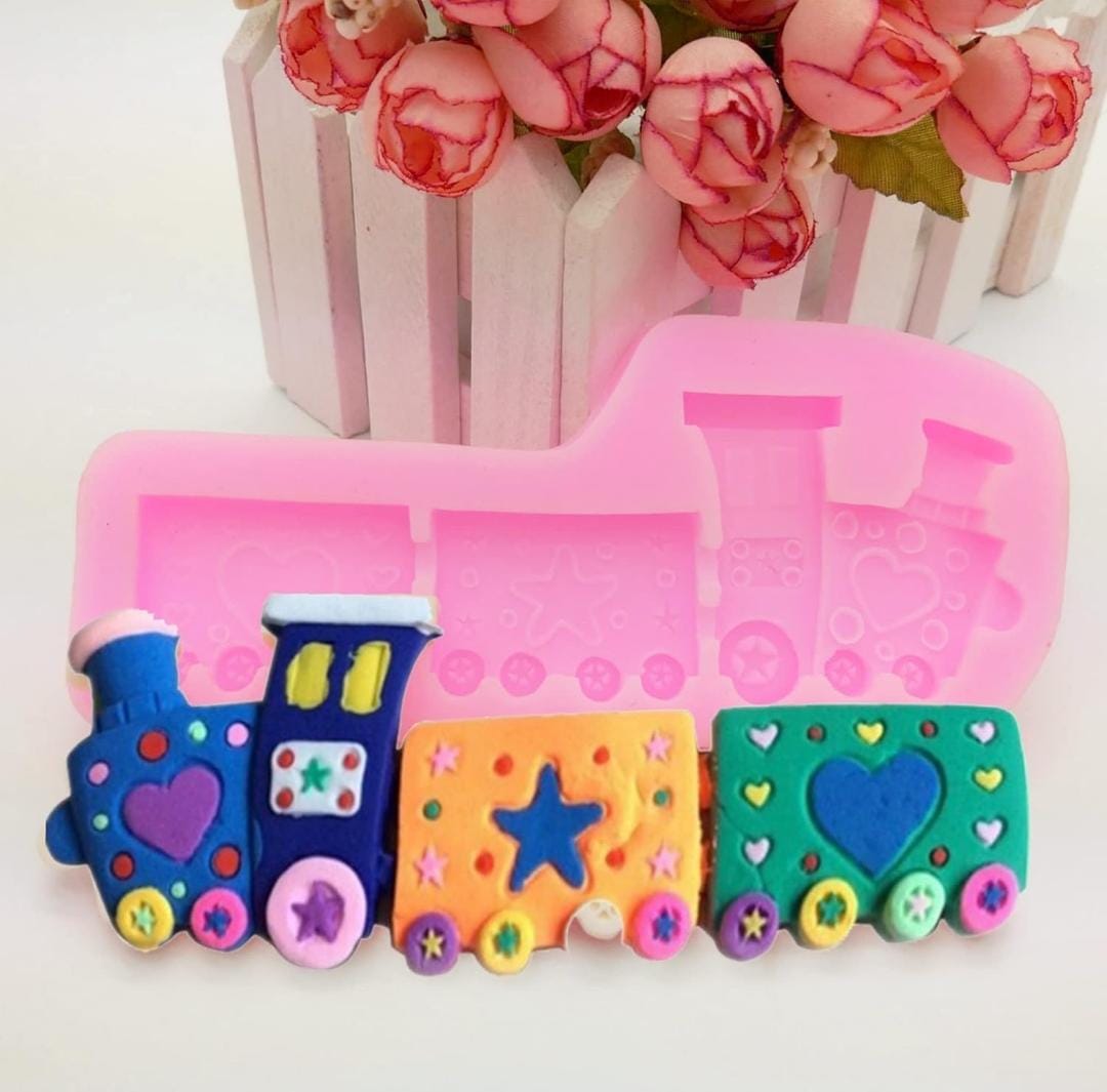 Bakewareind Train Fondant Silicone Mould - Bakeware India