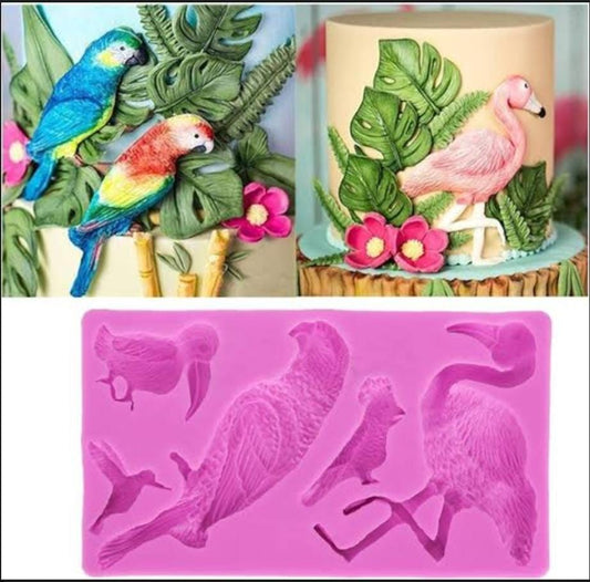 Bakewareind Tropical Birds Silicone Fondant , Chocolate Mould - Bakeware India
