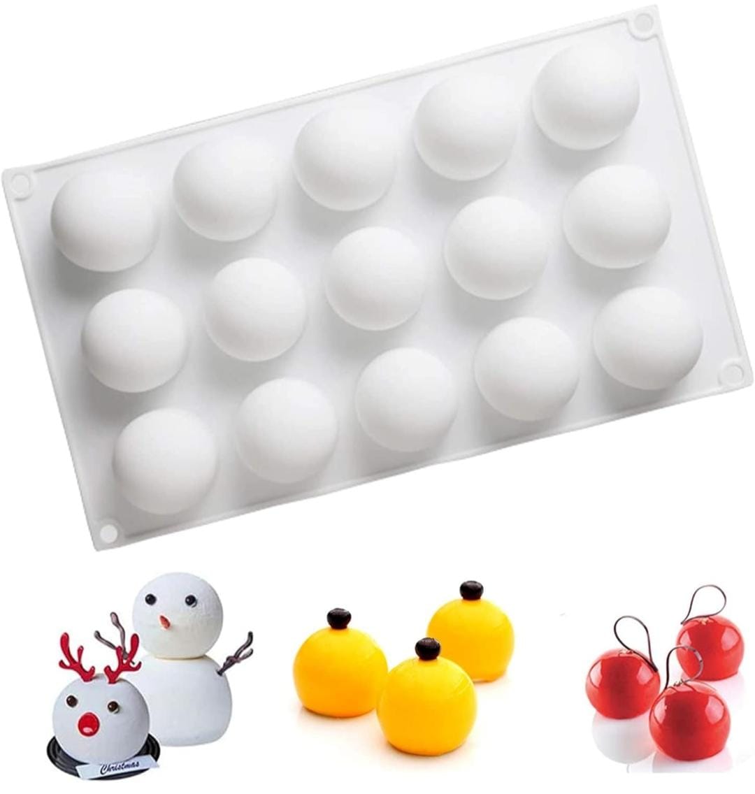 Bakewareind Truffle Entremet Silicone Mould, 15 Cavity - Bakeware India