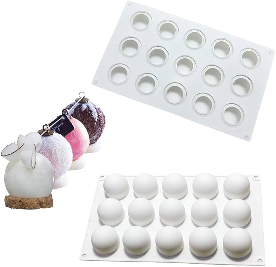 Bakewareind Truffle Entremet Silicone Mould, 15 Cavity - Bakeware India