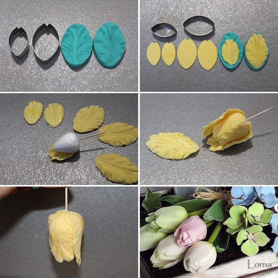Bakewareind Tulips Petal Veiner Silicone Mould & Stainless Cutter, 4pcs - Bakeware India
