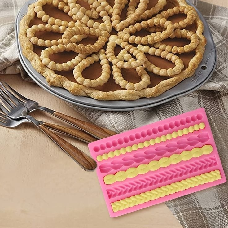Bakewareind Twist Braided Rope Lace Cake Silicone Mould ,6 Cavity - Bakeware India