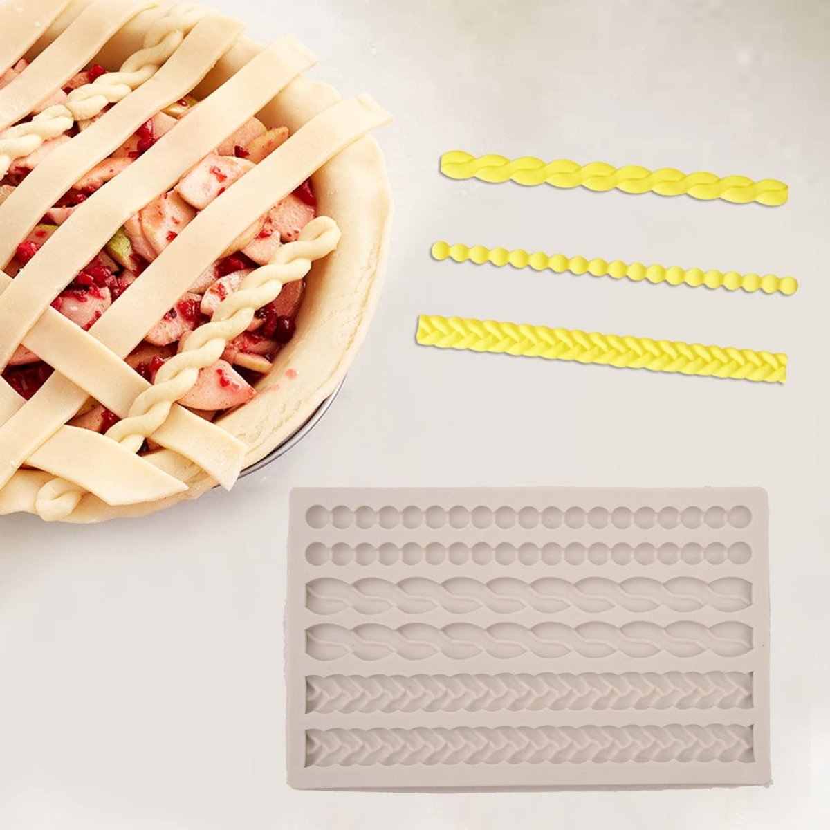 Bakewareind Twist Braided Rope Lace Cake Silicone Mould ,6 Cavity - Bakeware India