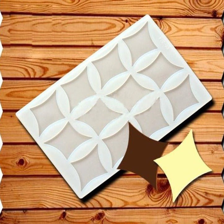 Bakewareind Twisted Rhombus Chocolate Garnish Silicone Sheet - Bakeware India