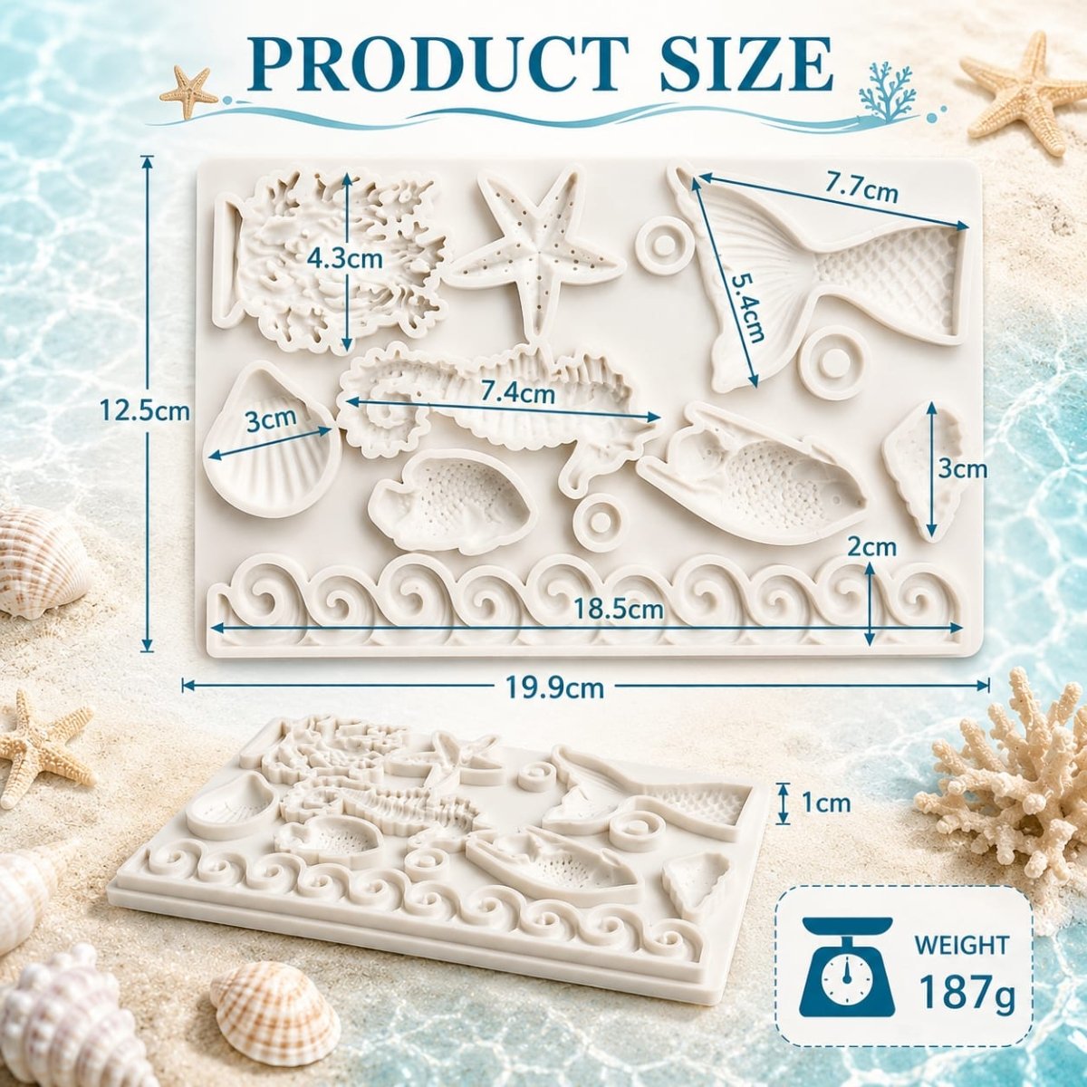 Bakewareind Underwater Sea Fish Coral Fondant Cake Sugarcraft Silicone Mould - Bakeware India