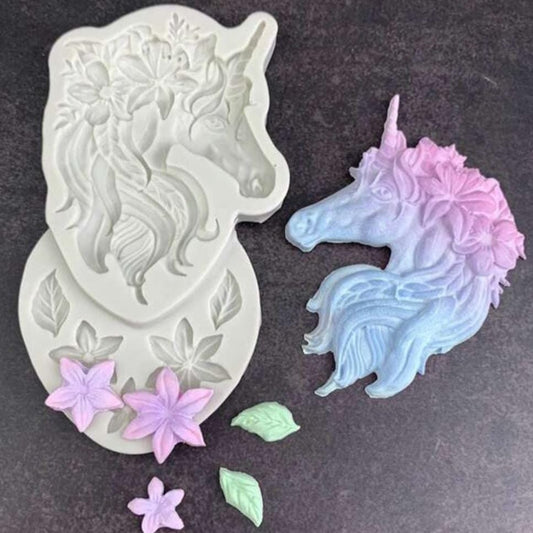 Bakewareind Unicorn Rainbow Cake Cookie Fondant Silicone Mould - Bakeware India