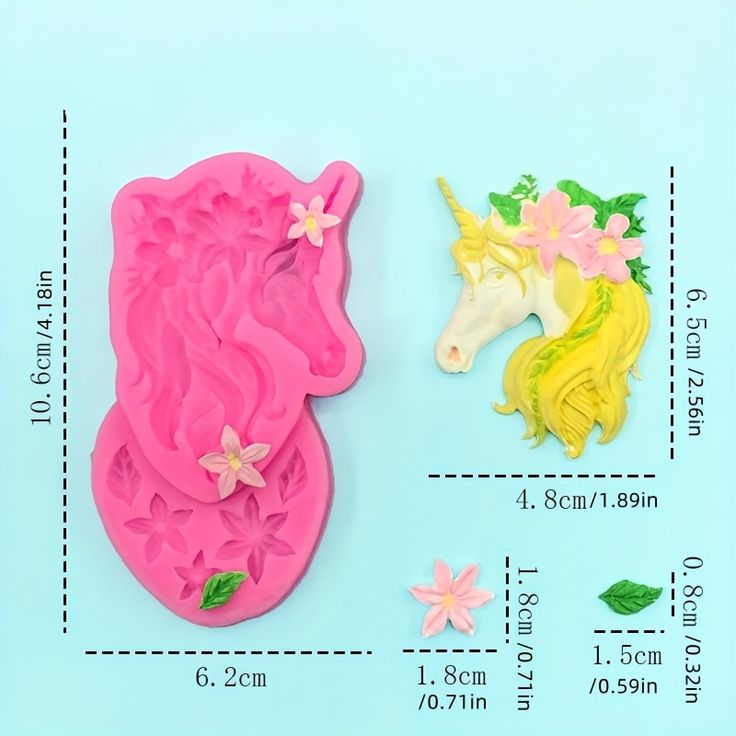 Bakewareind Unicorn Rainbow Cake Cookie Fondant Silicone Mould - Bakeware India