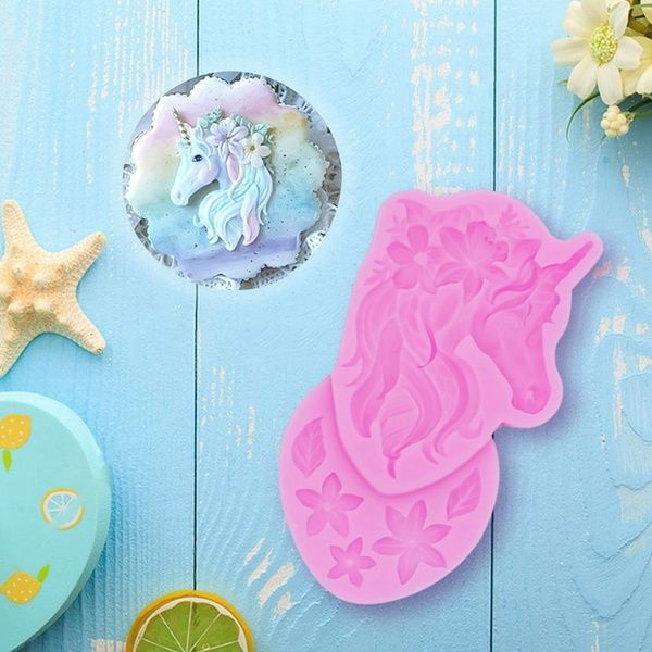 Bakewareind Unicorn Rainbow Cake Cookie Fondant Silicone Mould - Bakeware India