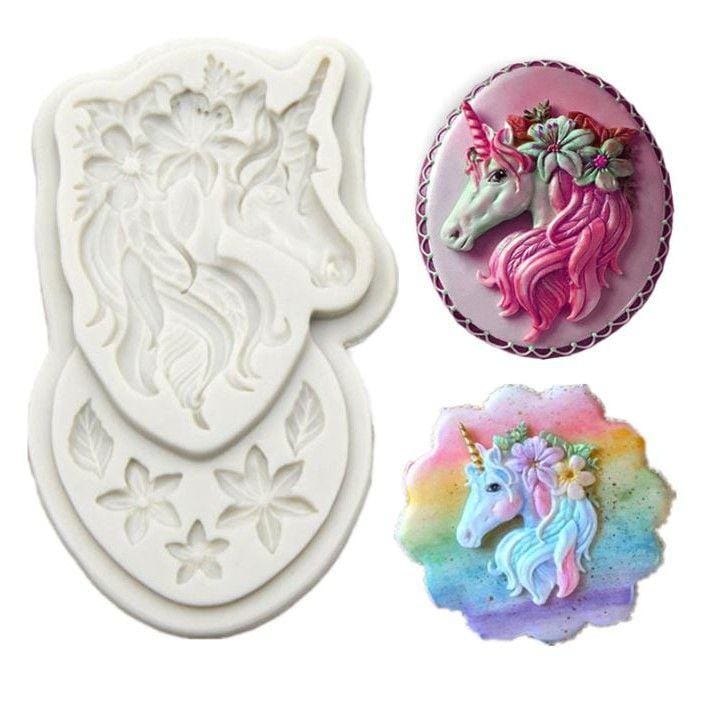 Bakewareind Unicorn Rainbow Cake Cookie Fondant Silicone Mould - Bakeware India