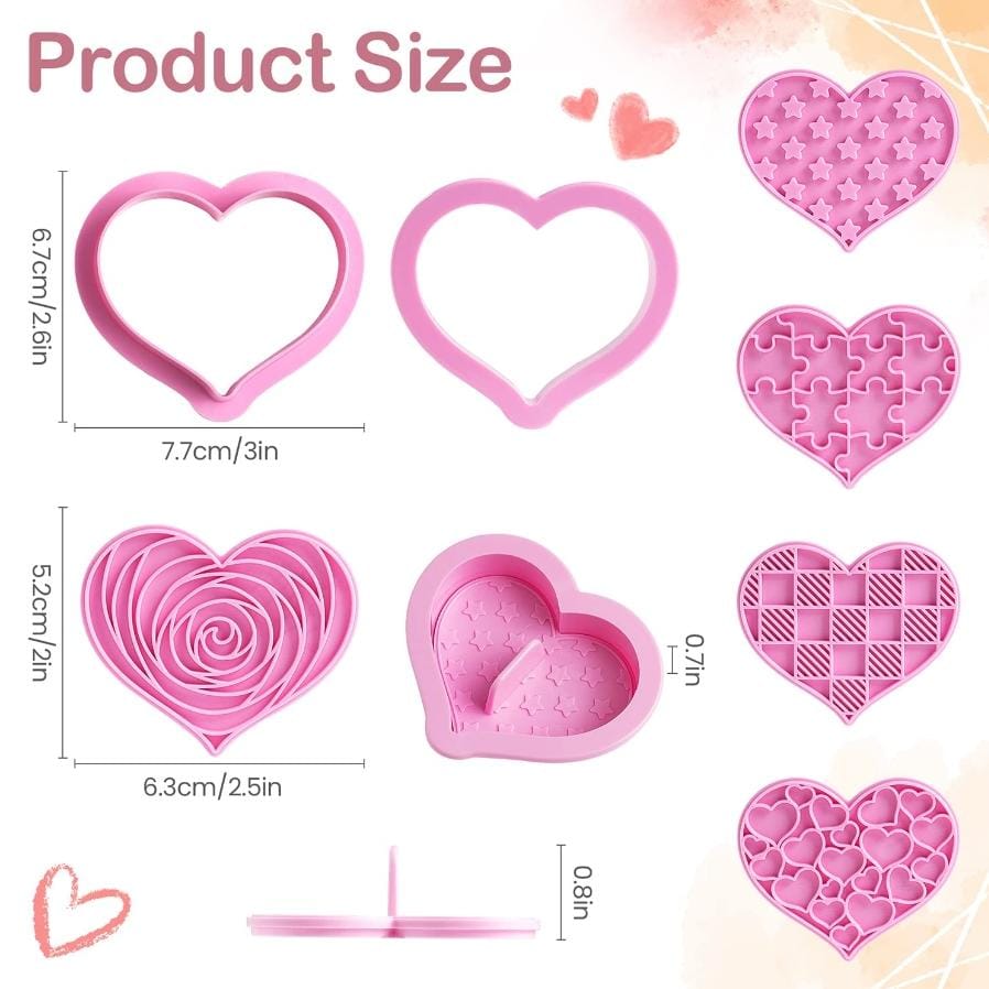 Bakewareind Valentines Heart Cookie Cake Cutter 6pcs - Bakeware India