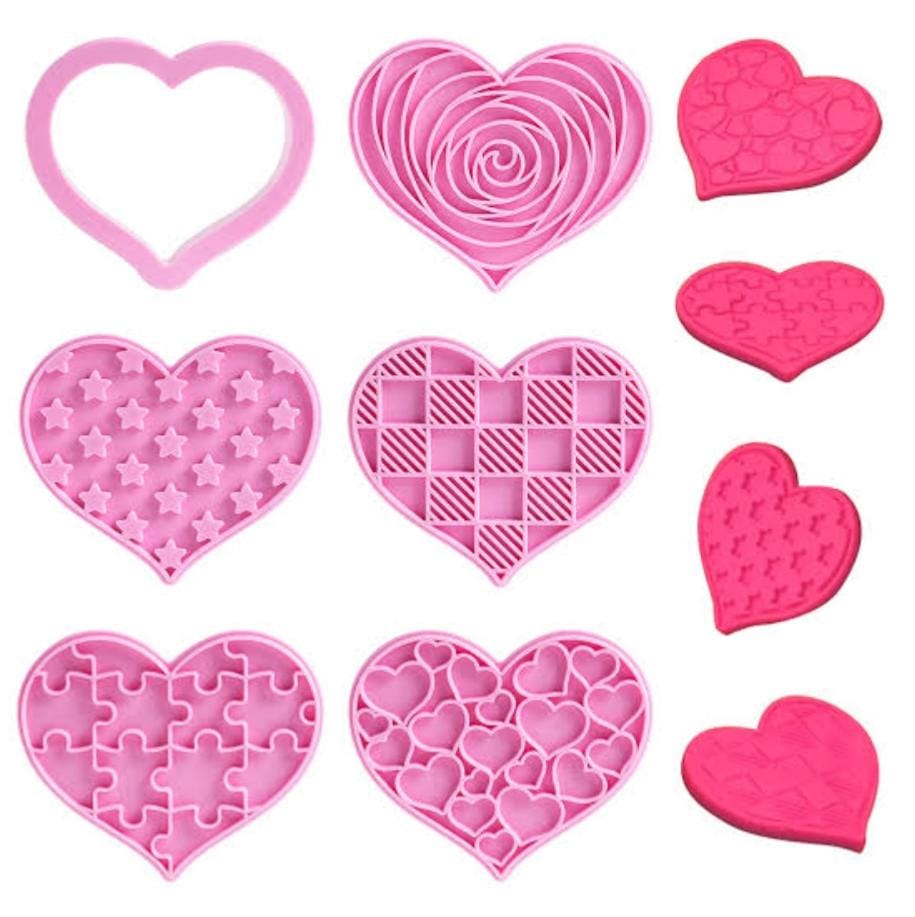 Bakewareind Valentines Heart Cookie Cake Cutter 6pcs - Bakeware India