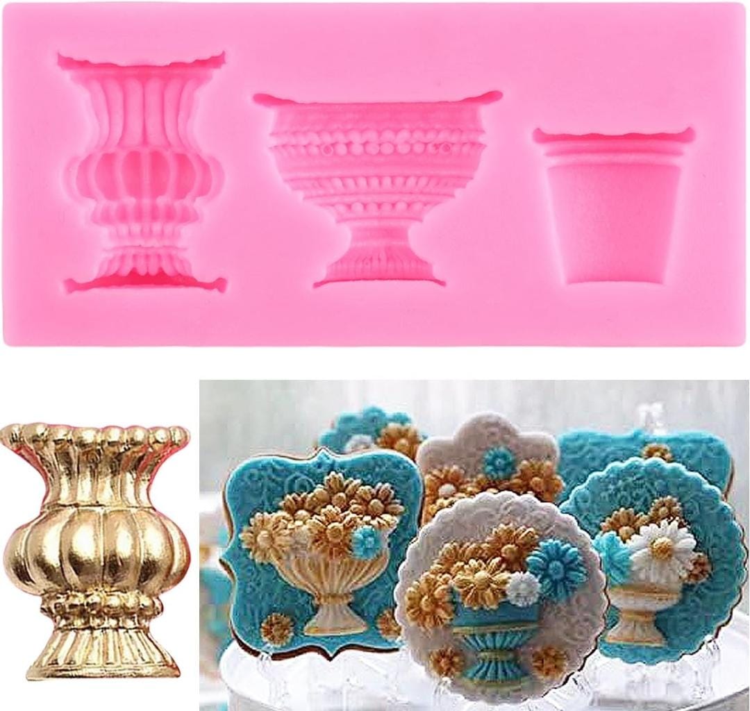 Bakewareind Vase Shape Silicone Fondant Cake Mould - Bakeware India