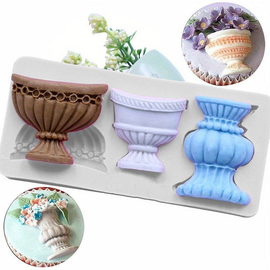 Bakewareind Vase Shape Silicone Fondant Cake Mould - Bakeware India