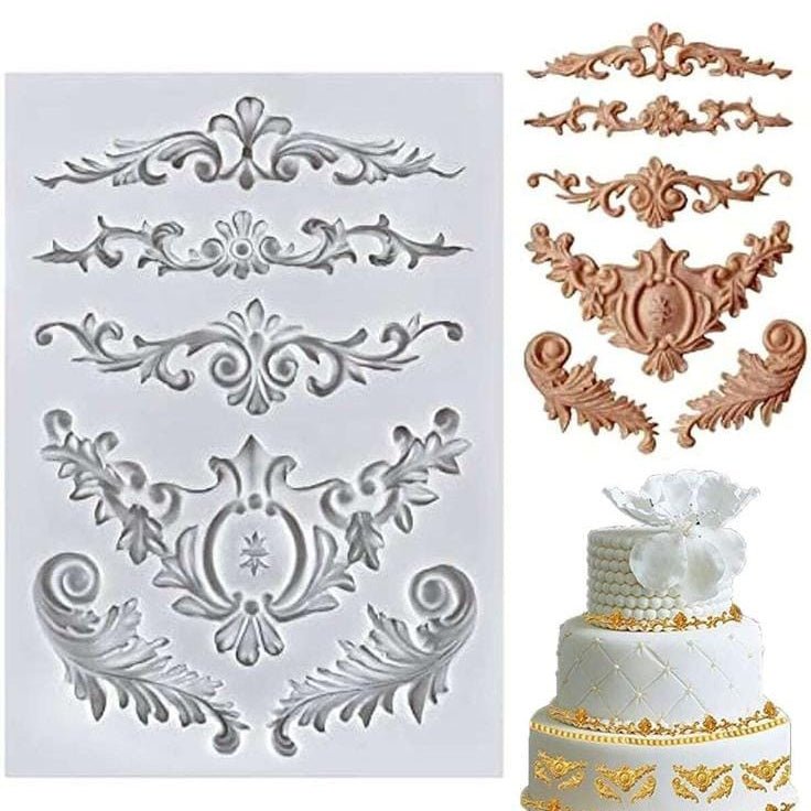 Bakewareind Vintage Baroque Fondant Silicone Mould - Bakeware India