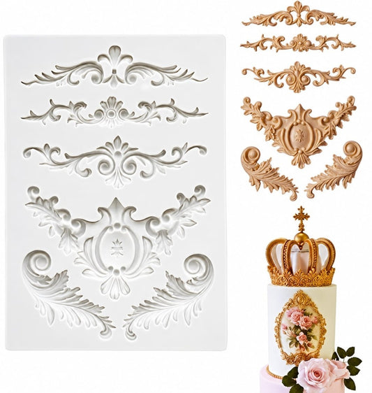 Bakewareind Vintage Baroque Fondant Silicone Mould - Bakeware India