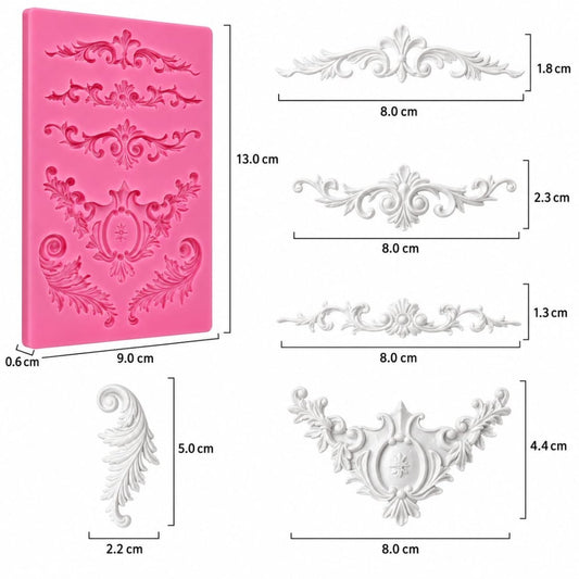 Bakewareind Vintage Baroque Fondant Silicone Mould - Bakeware India