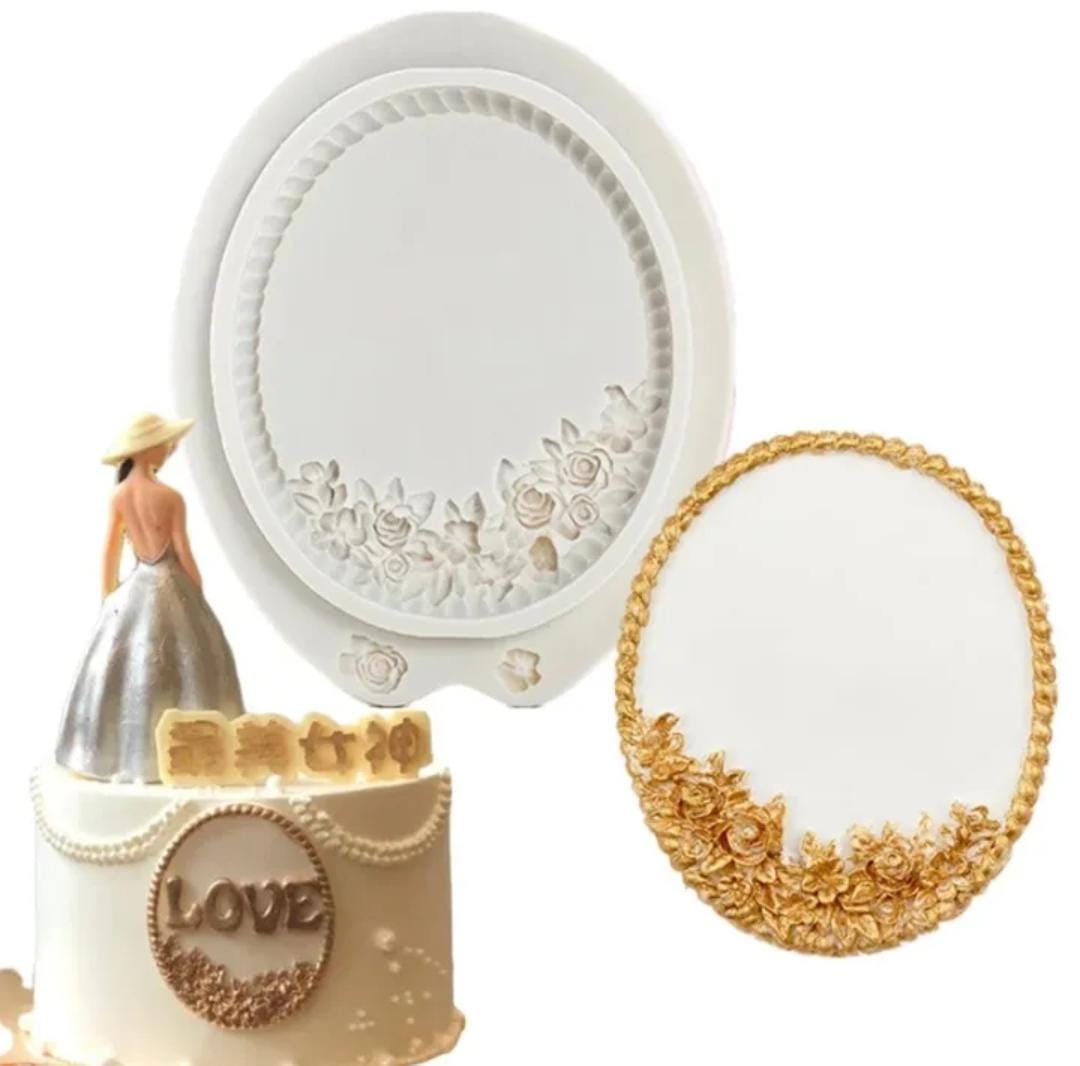 Bakewareind Vintage Frame Flower Silicone Mould - Bakeware India