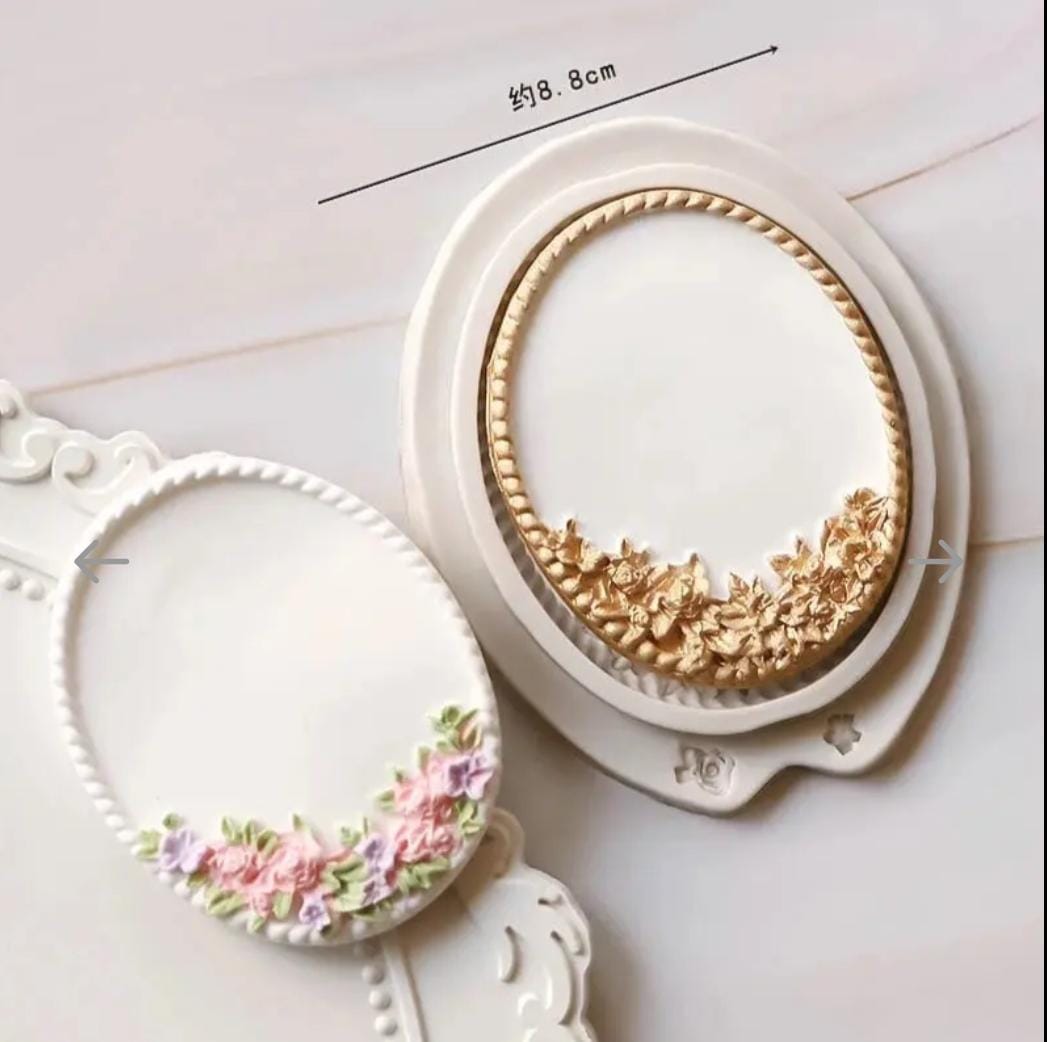 Bakewareind Vintage Frame Flower Silicone Mould - Bakeware India