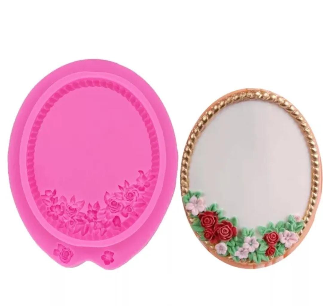Bakewareind Vintage Frame Flower Silicone Mould - Bakeware India