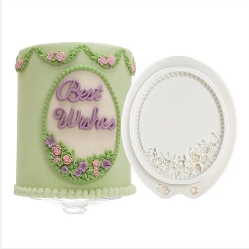 Bakewareind Vintage Frame Flower Silicone Mould - Bakeware India