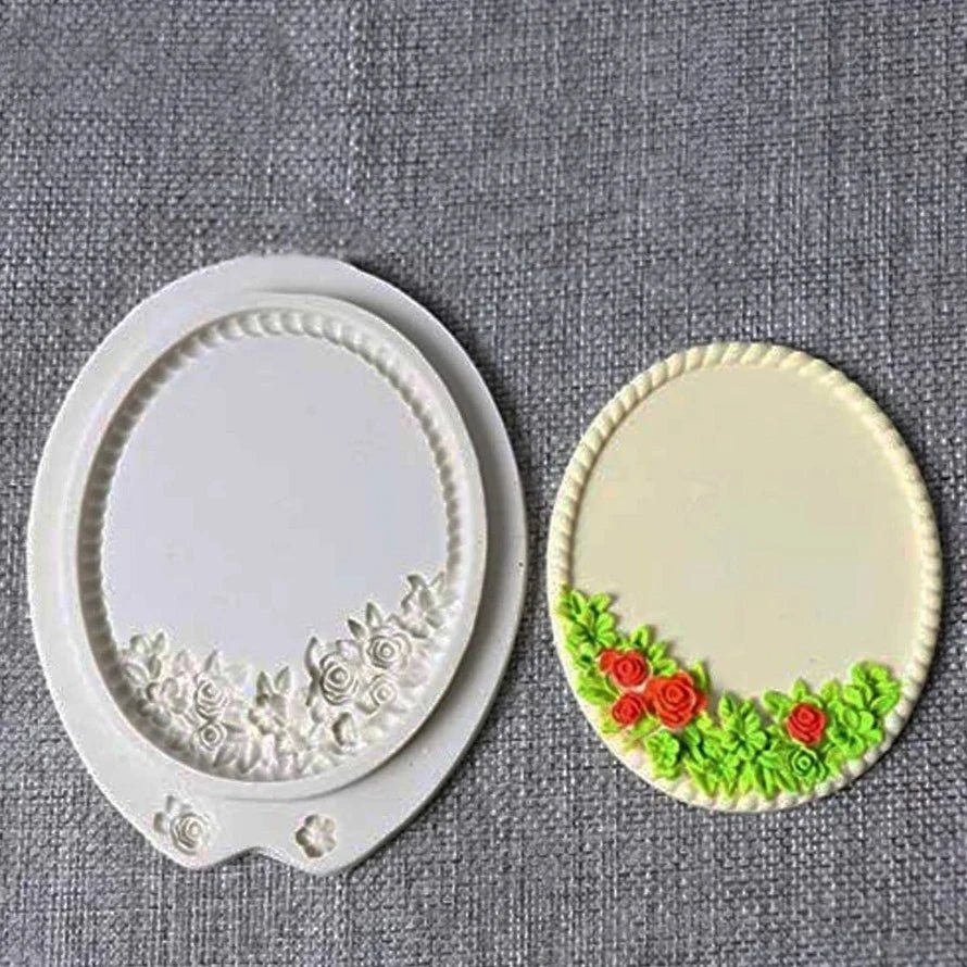 Bakewareind Vintage Frame Flower Silicone Mould - Bakeware India