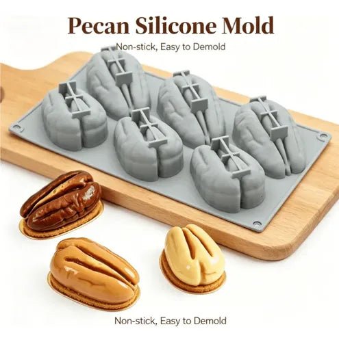 Bakewareind Walnut Dryfruit Pecan Mousse Cake Silicone Mould , 6 cavity - Bakeware India