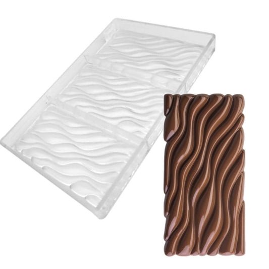 Bakewareind Water Fluid Bar Polycarbonate Chocolate Mould, 3 Cavity - Bakeware India