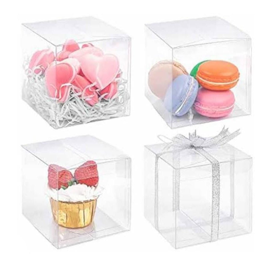 Bakewareind Wedding Favor Clear Plastic PVC Packing Box For Chocolate, 10pcs - Bakeware India