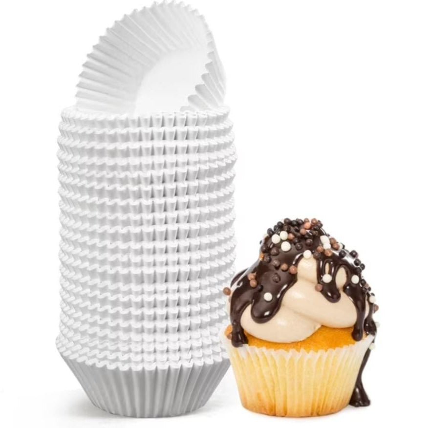 Bakewareind White Cupcake Liner, 200pc pack - Bakeware India