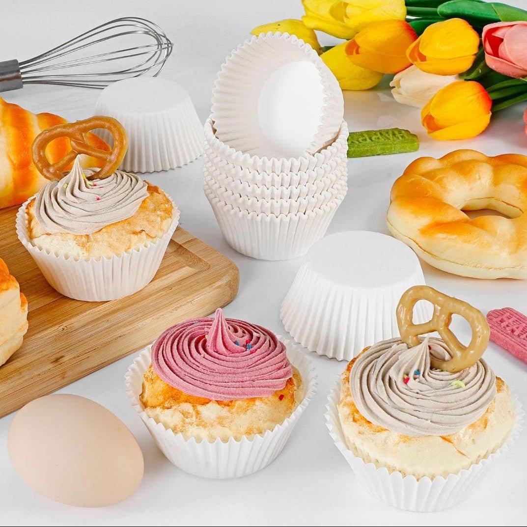 Bakewareind White Cupcake Liner, 200pc pack - Bakeware India