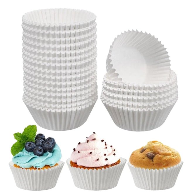 Bakewareind White Cupcake Liner, 200pc pack - Bakeware India