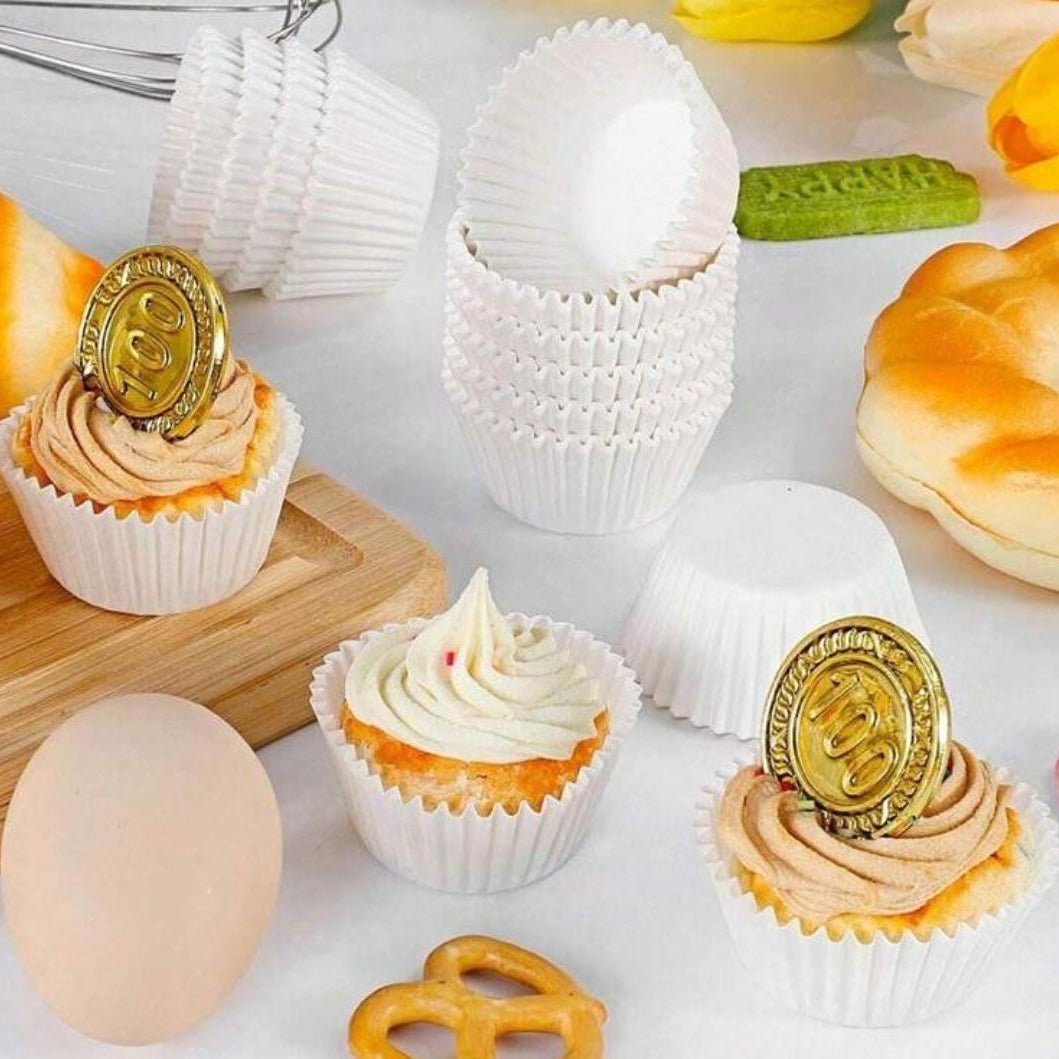 Bakewareind White Cupcake Liner, 200pc pack - Bakeware India