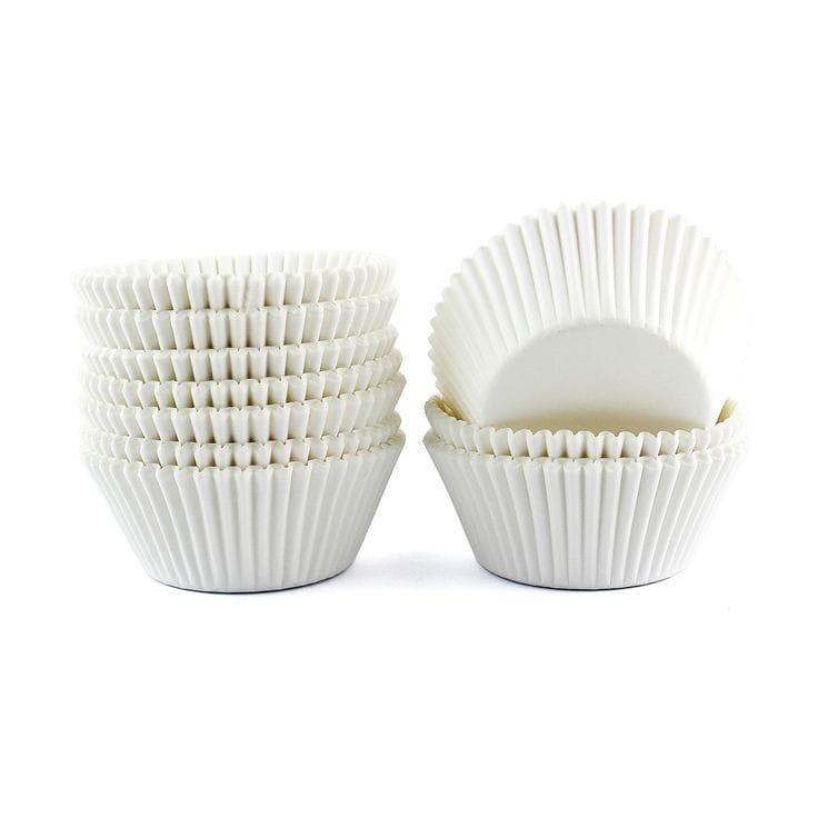 Bakewareind White Cupcake Liner, 200pc pack - Bakeware India