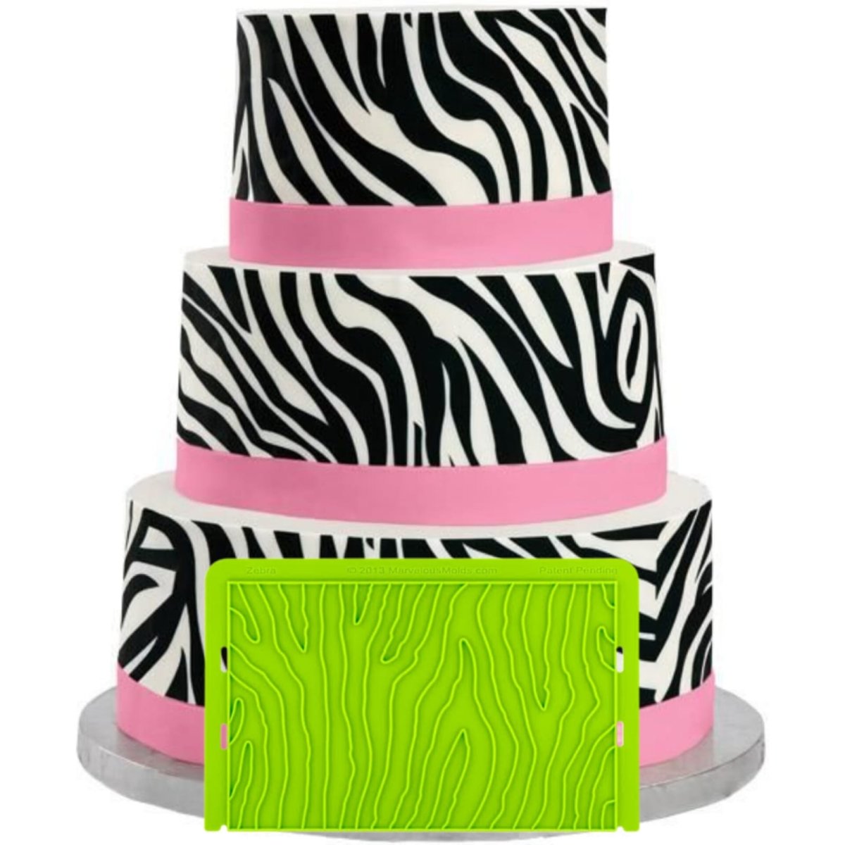 Bakewareind Zebra Stripe Pattern Onlay Texture Mat Silicone Chocolate Fondant Mould - Bakeware India